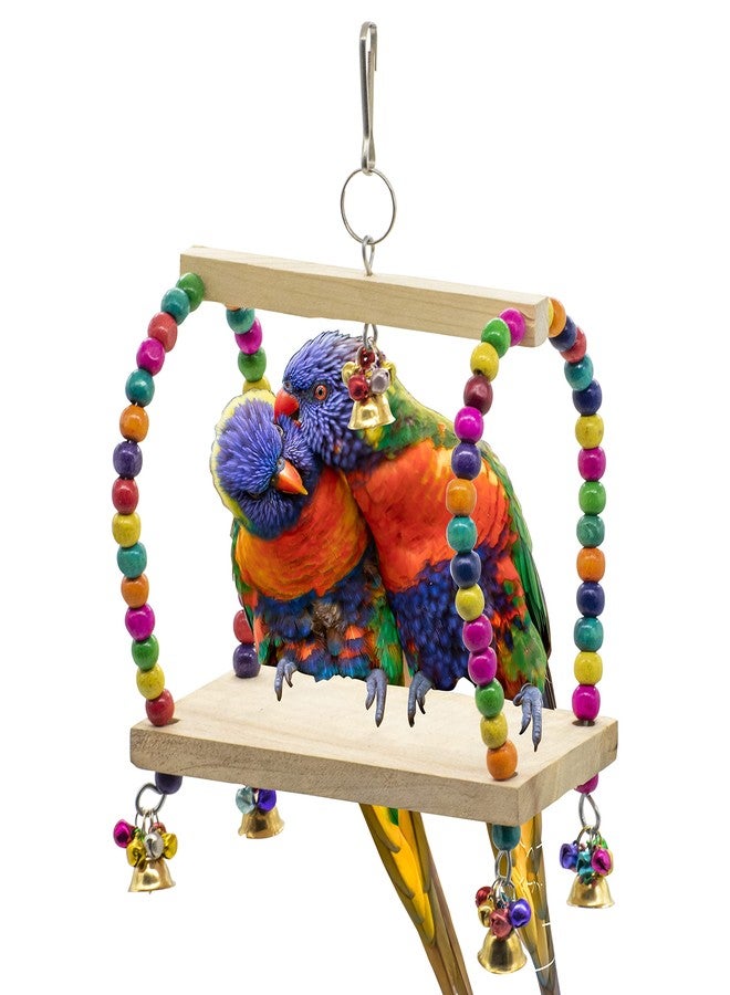 PETZOO Wooden Swing Resting Toy Perch for Bird Cage Resting Toy for Parrots, Finches, Budgies, Love Birds, Parrots, Conure, African Grey, Cockatiels - Image 1
